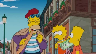 Homer Simpson habillé en français