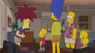 Tahiti Bob et les Simpson à l'hôtel "The Yellow Lotus"